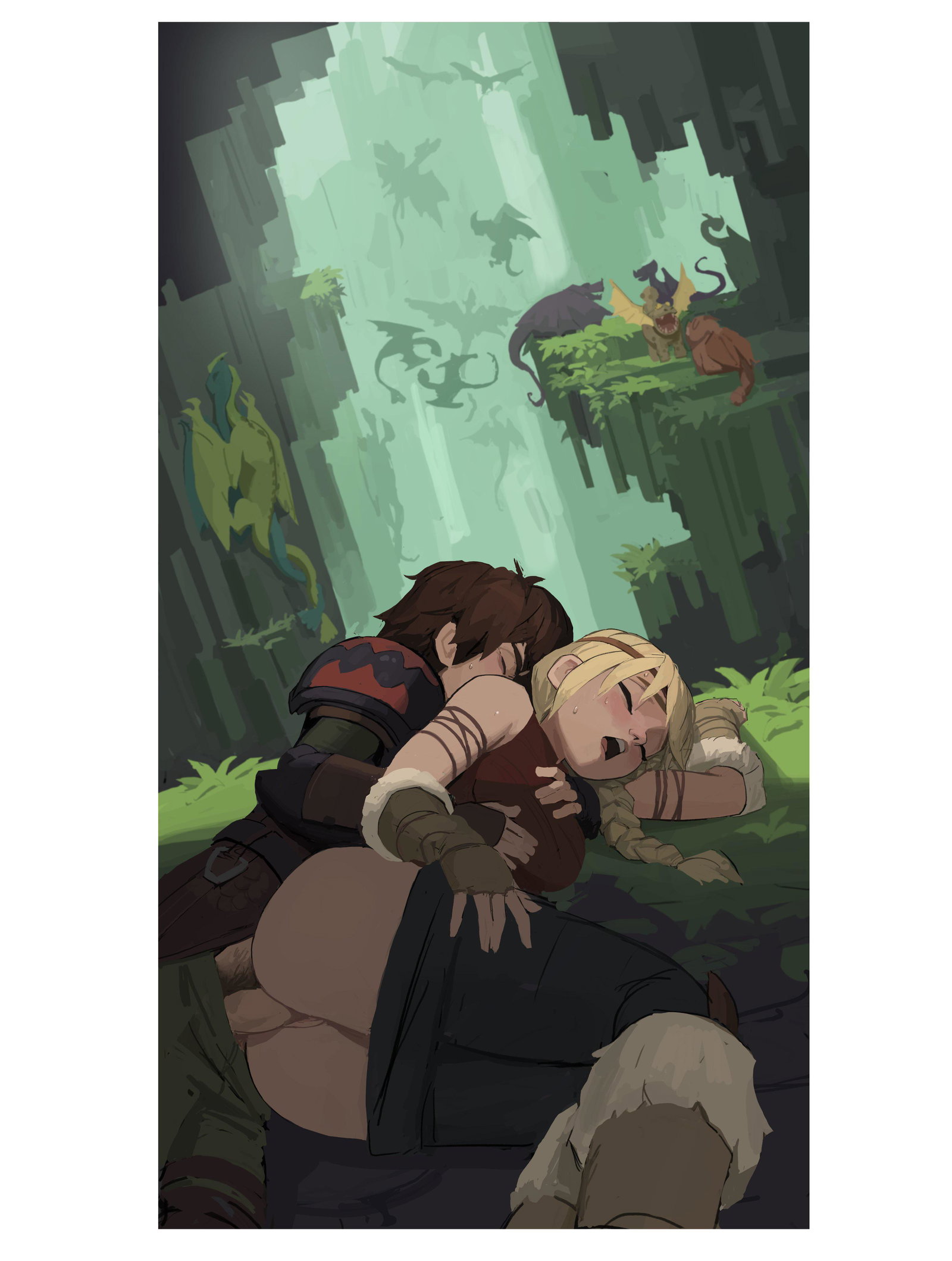 Hiccup x Astrid [How to Train Your Dragon] (amugea)